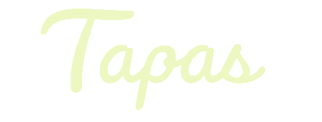 Text display of the word "Tapas" in a green font on a dark background.